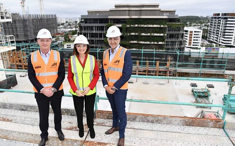 The topping-out ceremony on the roof of Maroochy Private Hospital