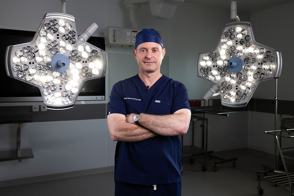 Professor Daevyd Rodda in an operating theatre