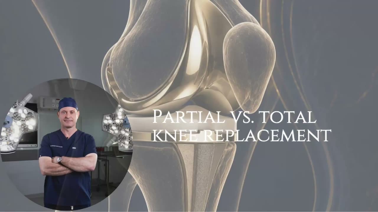 Partial versus total knee replacement, film cover